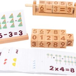 Joc educativ din lemn cu cifre si operatiuni, 4 ani+ 01