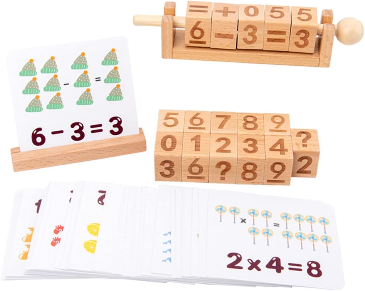 Joc educativ din lemn cu cifre si operatiuni, 4 ani+ 01
