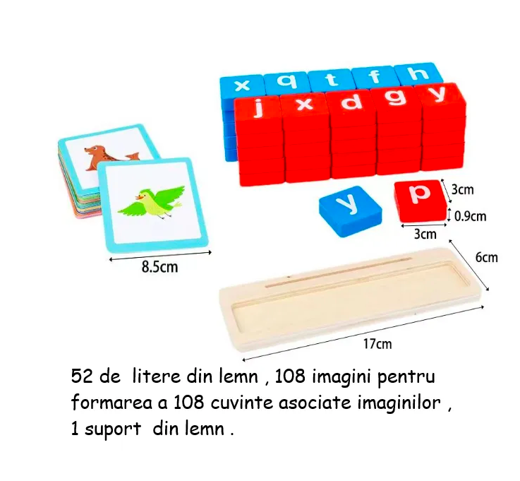 Joc fonetic din lemn, pentru invatare limba engleza, 3 ani 01