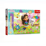Puzzle Trefl carton 100 piese, Gabby's Dollhouse cu sclipici