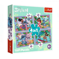 Puzzle Trefl carton 4 in 1, Lilo si Stitch