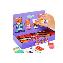 Puzzle magnetic, tip carte, Familia Ursuletilor, 3 ani