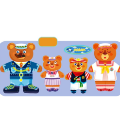 Puzzle magnetic, tip carte, Familia Ursuletilor, 3 ani