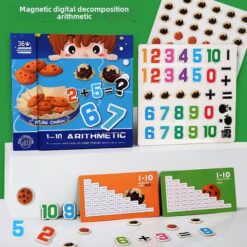 Puzzle magnetic, tip carte cu stickere reutilizabile, Aritmetica, 3 ani+