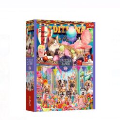 PuzzleTrefl 500 piese, 2 in 1, Caini si Pisici 01