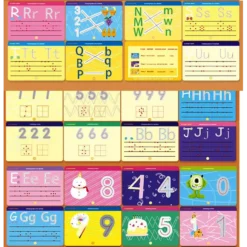 Set 26 planse reutilizabile, Alfabet si cifre,Scrie si sterge, 2-6 ani
