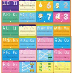 Set 26 planse reutilizabile, Alfabet si cifre,Scrie si sterge, 2-6 ani