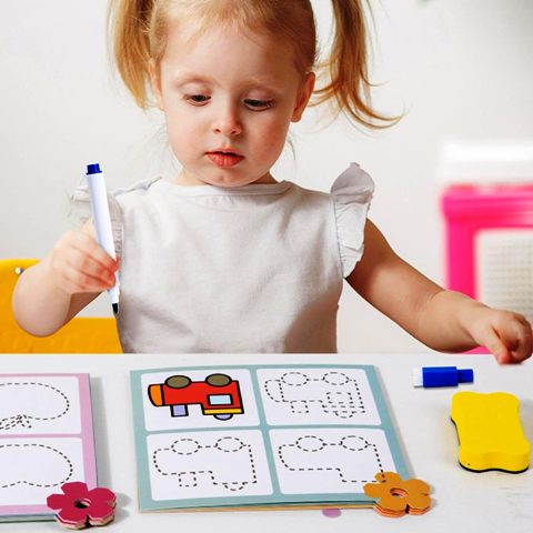 Set 60 planse reutilizabile de desen, 3 ani