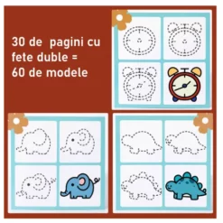 Set 60 planse reutilizabile de desen, 3 ani