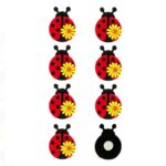 Set Creatie Paste, Set 8 Buburuze autocolante din pasla