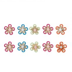 Set Creatie, Set 8 Flori din lemn si pasla, 4.5 cm 01