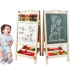 Tabla multifunctionala din lemn, cu 2 suprafete, tip Sevalet, 68 cm