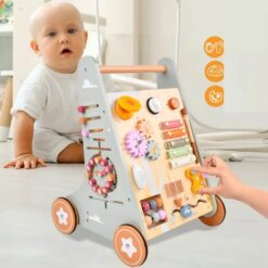 Antepremergator din lemn cu activitati de tip Montessori, 6 luni+