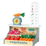 Cantar din lemn cu accesorii legume, 3 ani