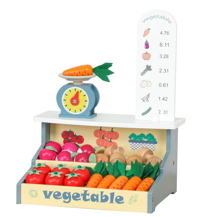 Cantar din lemn cu accesorii legume, 3 ani 02