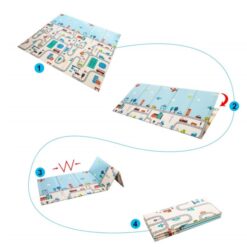 Covor pliabil de joaca, termoizolant cu doua fete 200 x 180 cm, Orasel 0001