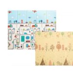 Covor pliabil de joacă termoizolant cu două fețe – Model Orășel – 200 x 150 x 0.8 cm