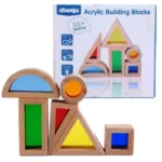 Cuburi senzoriale montessori din lemn, Kaleidoscope, 6 piese, 18 luni+