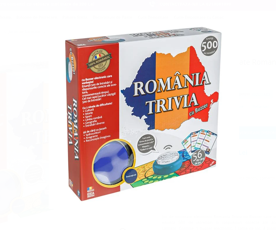 Joc de societate pentru copii, Romania Trivia cu Buzzer, 8 ani+