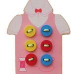Joc educativ cu nasturi de siretuit, Roz, 3 ani