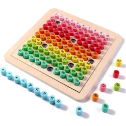 Joc educativ din lemn, Tabla Inmultirii, 100 piese, 7 ani+ 01