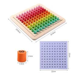 Joc educativ din lemn, Tabla Inmultirii, 100 piese, 7 ani+ 01