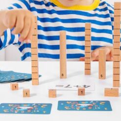 Joc educativ din lemn cu cifre si operatiuni aritmetice simple, 3 ani+