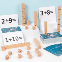 Joc educativ din lemn cu cifre si operatiuni aritmetice simple, 3 ani+