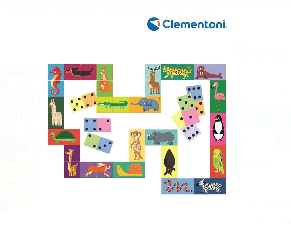 Joc educativ domino, Animalute si Numere, 4 Ani+