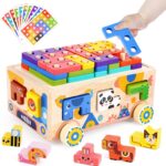 Joc educativ, jucarie de tras si sortator de forme, 3 ani