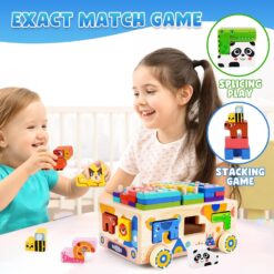 Joc educativ, jucarie de tras si sortator de forme, 3 ani 01