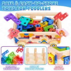 Joc educativ, jucarie de tras si sortator de forme, 3 ani 01