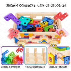 Joc educativ, jucarie de tras si sortator de forme, 3 ani 01