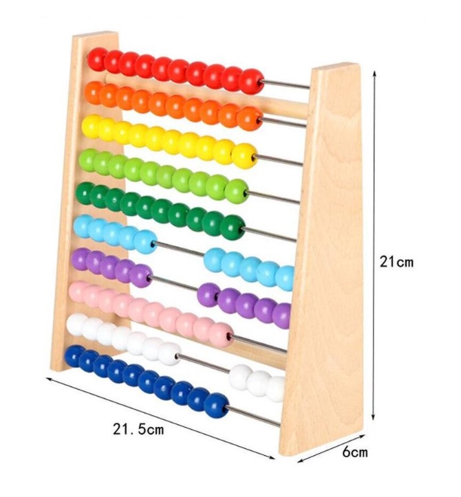 Numaratoare din lemn clasica, abac, 21 x 21 cm, 3 ani + 01
