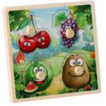 Puzzle Incastru pentru incepatori, cu imagine de asociere, FRUCTE
