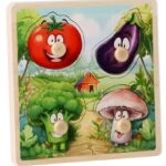 Puzzle Incastru pentru incepatori, cu imagine de asociere, LEGUME91