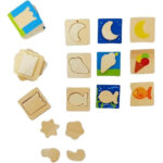 Puzzle educativ de asociere, Perechi, 3 ani