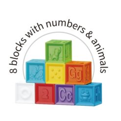 Set 14 cuburi pentru bebelusi, din silicon, cu texturi, 6 luni+ 01