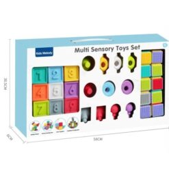 Set 32 cuburi pentru bebelusi, din silicon, cu texturi, 0 luni+ 01