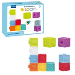 Set 9 cuburi pentru bebelusi, din silicon, cu texturi, 6 luni+ 01