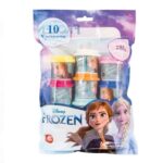 Set Plastilina 10 recipiente Frozen, capac cu matrita, 280 grame, 3 ani +