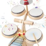 Set  5 instrumente muzicale din lemn pentru copii, Percutie
