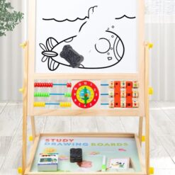 Tabla din lemn magnetica, cu 2 suprafete, de scris si desenat, 66 cm 01