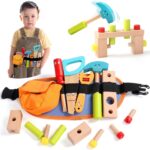 Trusa de scule din lemn cu accesorii, tip borseta, 3 ani