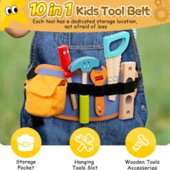 Trusa de scule din lemn cu accesorii, tip borseta, 3 ani 01