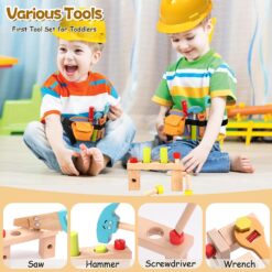 Trusa de scule din lemn cu accesorii, tip borseta, 3 ani 01