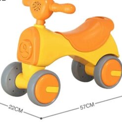 Bicicleta fara pedale cu 4 roti cu lumini si sunete, 1-3 ani