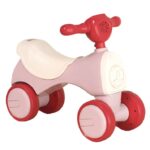 Bicicleta fara pedale cu 4 roti cu lumini si sunete, 1-3 ani Roz