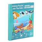 Carte educativa 2 in 1, Puzzle magnetic si Desen pe Puncte, 2 ani+, Animale marine