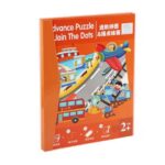 Carte educativa 2 in 1, Puzzle magnetic si Desen pe Puncte, 2 ani+, Mijloace de transport
